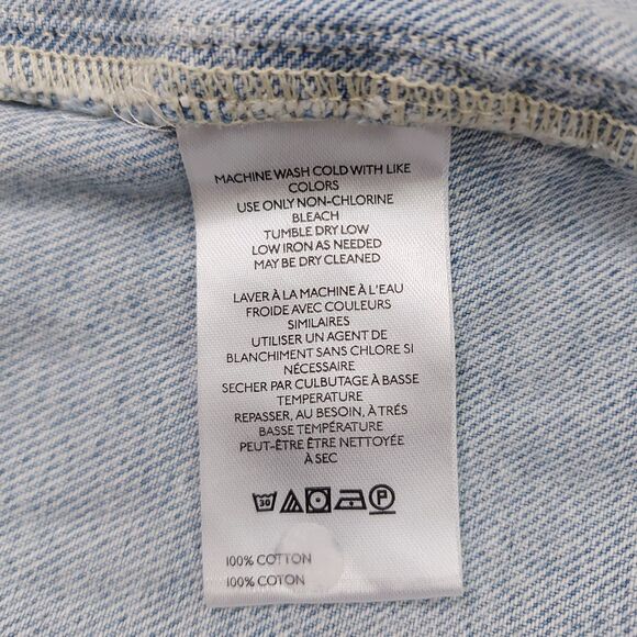 We The Free Jeans Womens 32 Blue Wide Leg Slouchy Baggy Cuffed Major Leagues - Picture 10 of 12